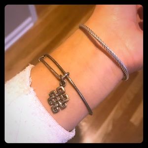 Silver alex and ani “path” bracelet